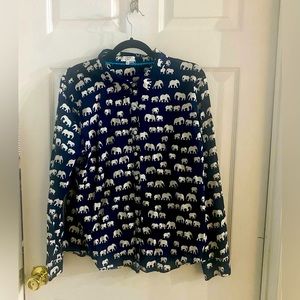 EUC Crown and Ivy button down elephant shirt - size xl